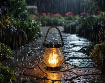Solar Hanging Lantern Outdoor Waterproof, Garden Lantern Light for Patio Yard Porch Decor, Solar Powered LED Lighting, Vintage Hanging Lamps