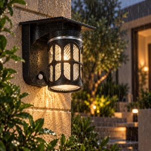 Waterdichte LED-wandlamp op zonne-energie voor buiten, geschikt voor terras, veranda, tuin, balkon, schutting, garage, en als veiligheidslamp voor buiten, moderne tuindecoratie.