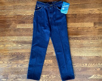 Vintage Deadstock 70s Wrangler Jeans, No Fault Wranglers, Western Jeans, High Waisted, Made In USA, 26X32, 100% Cotton, NWT, Dark Wash Denim