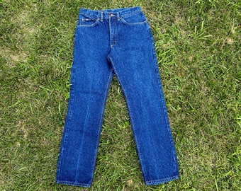 Vintage 80s Lee Dark Wash Jeans, 30X30, Straight Leg Denim, Made In USA, 100% Cotton