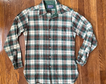 Vintage 1970s 80s Men's Pendleton Blue Wool Elbow Patch Trail