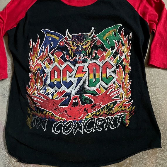 Vintage 80's AC/DC Bootleg Tour Tee, Band T-Shirt, Ra… - Gem