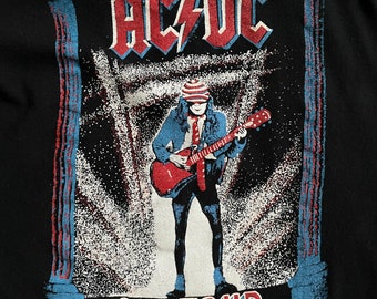 Vintage 80's AC/DC Bootleg Tour Tee, Band T-shirt, Raglan Vintage 80's AC/DC Bootleg Tour Tee, Band T-shirt, Raglan