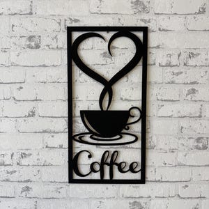 Väggdekoration för kaffe | Skylt för kaffebar | Väggkonst för kök | Gåva för kaffeälskare | Modern kaffedekoration | Kaffehörndekoration | Cafédekoration