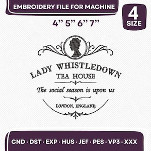 Bridgerton - Lady Whistledown - La temporada social ya está aquí - Diseño de bordado a máquina