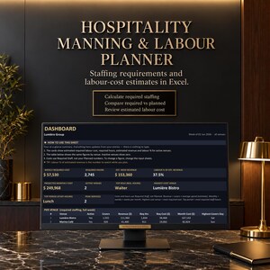 Restaurant Staffing Planner & Labour Cost Calculator | Hospitality Excel Template