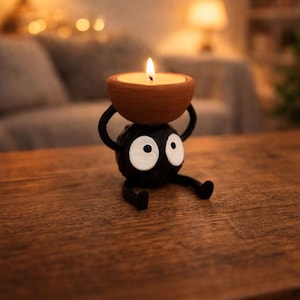 Susuwatari (Soot Sprite) Tea Candle Holder
