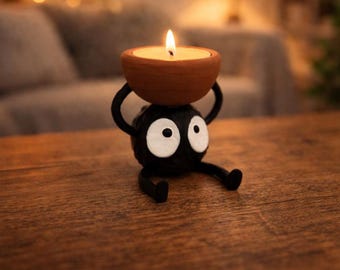Susuwatari (Soot Sprite) Tea Candle Holder