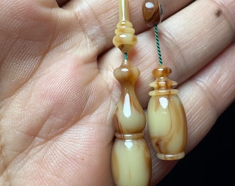 Vintage German Catalin Marbled Cappuccino Tones Beads Old Czechoslovak Style