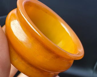 Vintage Bakelit Serviettenring - Butterscotch Catalin Stil, Art Deco Geschirr, deutsches Phenhenharz