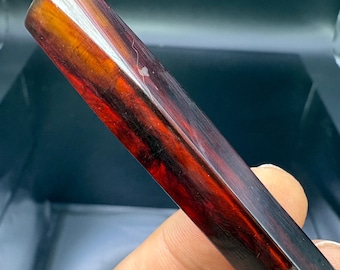 Boquilla de cigarrillos vintage de catalina, años 40, tallo de baquelita color ámbar, catalina con remolinos de cereza, accesorio de colección para fumadores