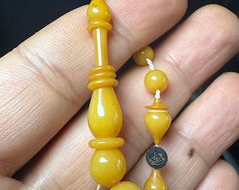 Bahri Bülbül Old Catalin Tesbih – Material de juego de escritorio vintage – Imam anillado, uso diario