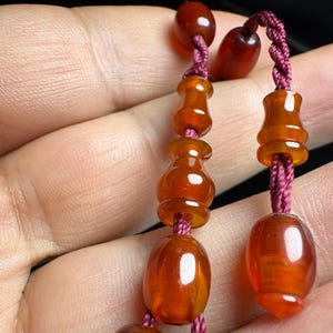 Antique Catalin Necklace Conversion Tasbih, Red Prayer Beads Collectible, Artisan