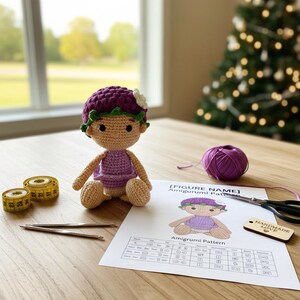 Blackberry Crochet Doll Pattern PDF | Amigurumi Baby Doll Tutorial | DIY Craft Project for Advanced Crocheters | Cute Toy with Hat