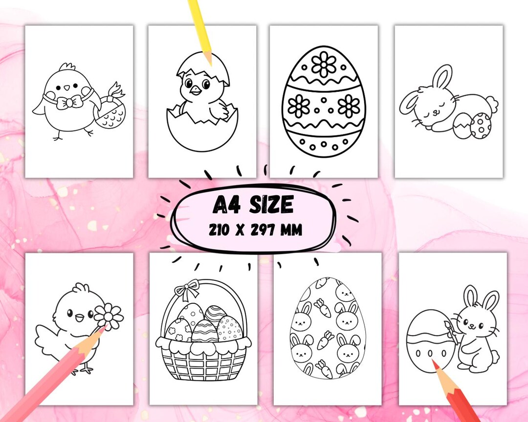 Easter Coloring Pages - 20 Instant Download Printable Pages for ...