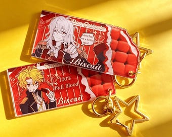 Limbus Company Don Quijote Sancho Acryl Schlüsselbund Set | Project Moon Keksform Fan Merch | Anime Spiel Taschenanhänger Geschenk für Gamer