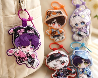 Caleb Felt Keychain, Love and Deepspace Chibi Backpack Charm, Handmade Woven Fabric Bag Pendant Fan Gift