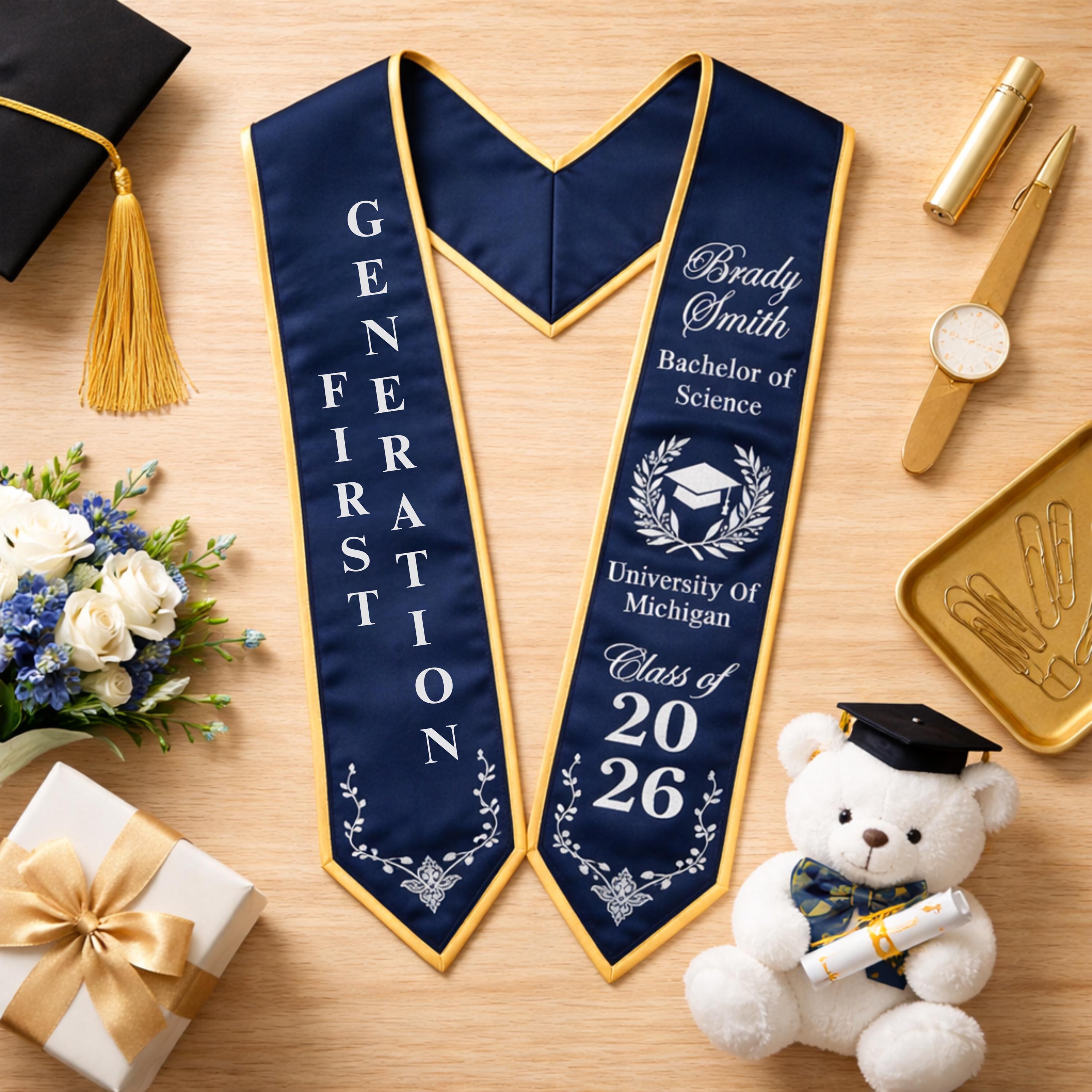 Custom Printed Graduation Stole, First Generation Grad Sash ...