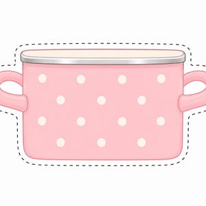 Printable reusable cooking pot pocket for pretend play kitchen activities. Children can cook and store paper ravioli while developing fine motor skills, sequencing, dramatic play, Montessori learning, preschool education, and homeschool fun.