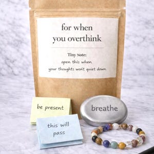 Conjunto de Sacolas Kraft, Kit de Apoio Emocional Pré-Etiquetado, Presente de Apoio à Saúde Mental