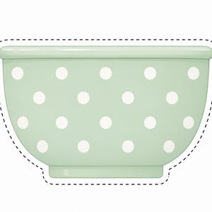 Printable reusable mixing bowl pocket for pretend play cooking. Children can store paper ingredients inside while making ravioli. Great for preschool learning, Montessori activities, homeschool, dramatic play, printable kitchen games, and fine motor development.