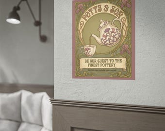 Beauty and the Beast Art Print | Potts & Son Ceramics | Disney Inspired Gift