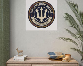 Little Mermaid Art Print | Triton Maritime | Nautical Disney Inspired Gift