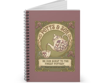 Beauty and the Beast Notebook | Potts & Son Ceramics | Disney Inspired Gift