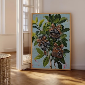 Retro Vintage Wall Art - Typewriter, Camera, Radio with Bows - Nostalgic Decor Piece - Perfect for Classic Home Decor Enthusiasts