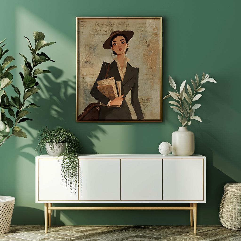 Vintage Woman Illustration Poster | Elegant Portrait Art | Retro Style ...
