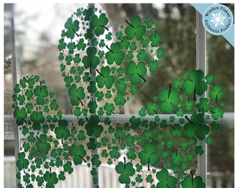 Green 24" Shamrock of Shamrocks Window Cling