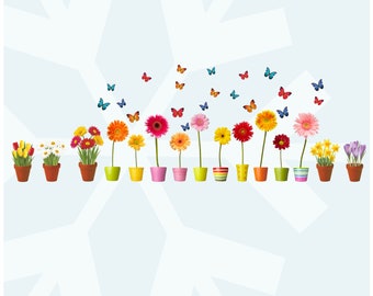 Flower Window Clings Flower Window Decoration Stickers 3 Sheets Red Pink Yellow Daisy Window Decals Adhesive Window Cling Spring Decoration Window Sticker Anti-Collision 3D Window Decorations Decal