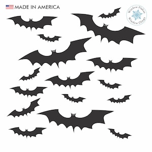 Halloween Bat Window Cling Decals, Reusable Black, Double Sided Glass Decor