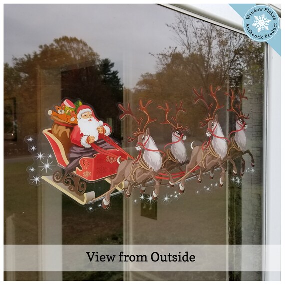 Window Gel Clings Holiday Decorations Window Decor Santa Clause New 