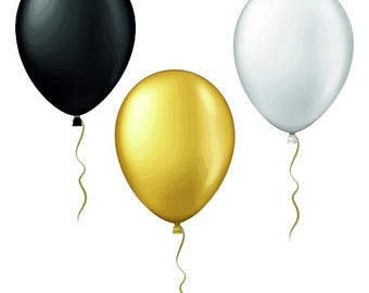 Balloon Window Clings (Black, Silver, Gold)
