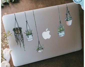 Illustrated Hanging Plants Stickers for Laptops, Water Bottles, Notebooks, Journals. The Cutest Laptop Stickers You've Ever Seen, Beautiful!