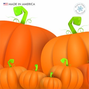 47" Pumpkin Border Window Cling, Reusable Double Sided Fall Thanksgiving Decal