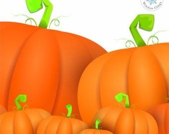 47" Pumpkin Border Window Cling, Reusable Double Sided Fall Thanksgiving Decal