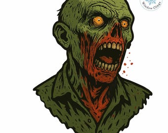Halloween Zombie Window Cling Decal 10.5x7.5 Double Sided Removable Static Vinyl Decor