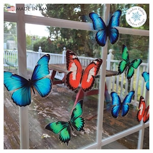 36 Small and Medium Butterfly Window Cling Decals for Glass. Bird Safety Anti Collision Decals Preventing Birds Strikes. Made in America.