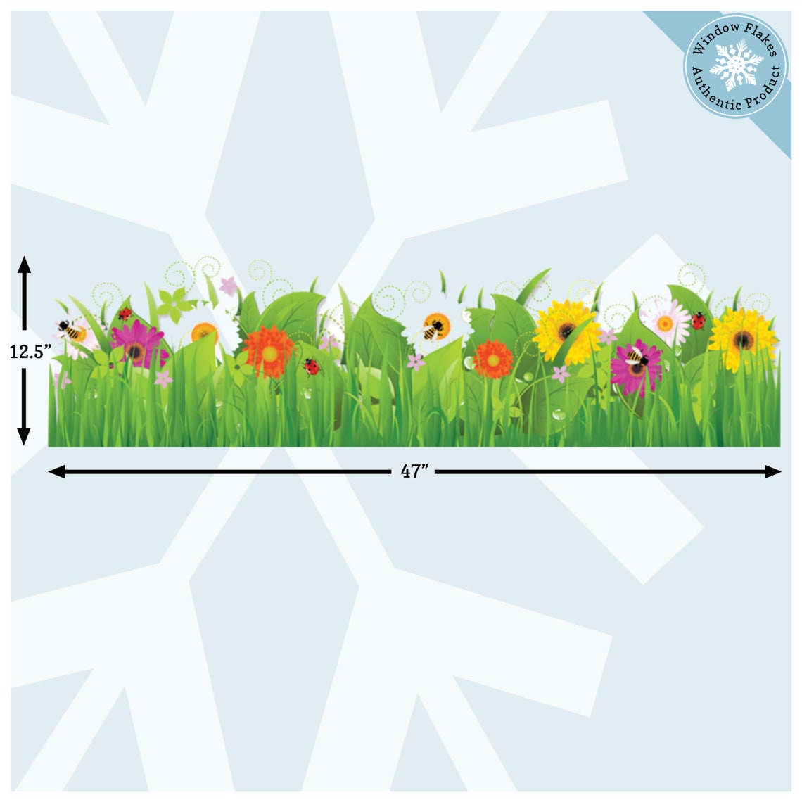 Wild Grass Window Cling Border With Flowers and Insects Etsy