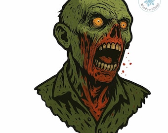 28 Days Weeks Years Inspired Zombie Window Decal. Zombie Scary Home Decor Glass Sticker. Great for Halloween. Reusable. Made in America.