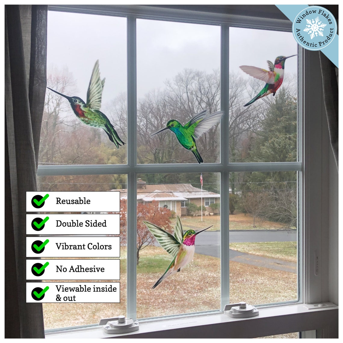 Hummingbirds Window Clings set of 4 Anti-collision Window - Etsy