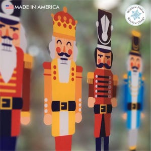 Traditional Nutcracker Christmas Window Clings (Set of 5) – Reusable Holiday Decor