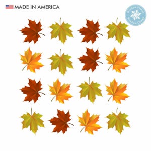 Large Fall Leaf Window Clings Set of 30 Double Sided Autumn Foliage Decals