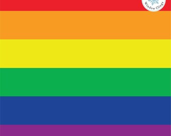 LGBTQ Pride Flag Privacy Window Film 40x12. Double Sided Static Cling Rainbow  Decor.