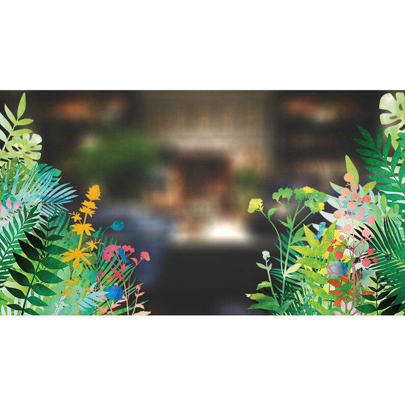 Jungle Foliage Corners Window Clings set of 2 Etsy