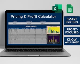 Preisgestaltung, Profit Rechner ( Google Sheets,Excel )Budget Tracker