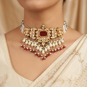 Ensemble de colliers Royal Kundan | Bijoux de mariée indiens traditionnels, tenues de fête