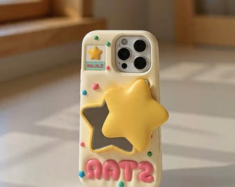 iPhone Case 3D Star Mirror Stand Telescopic Shockproof